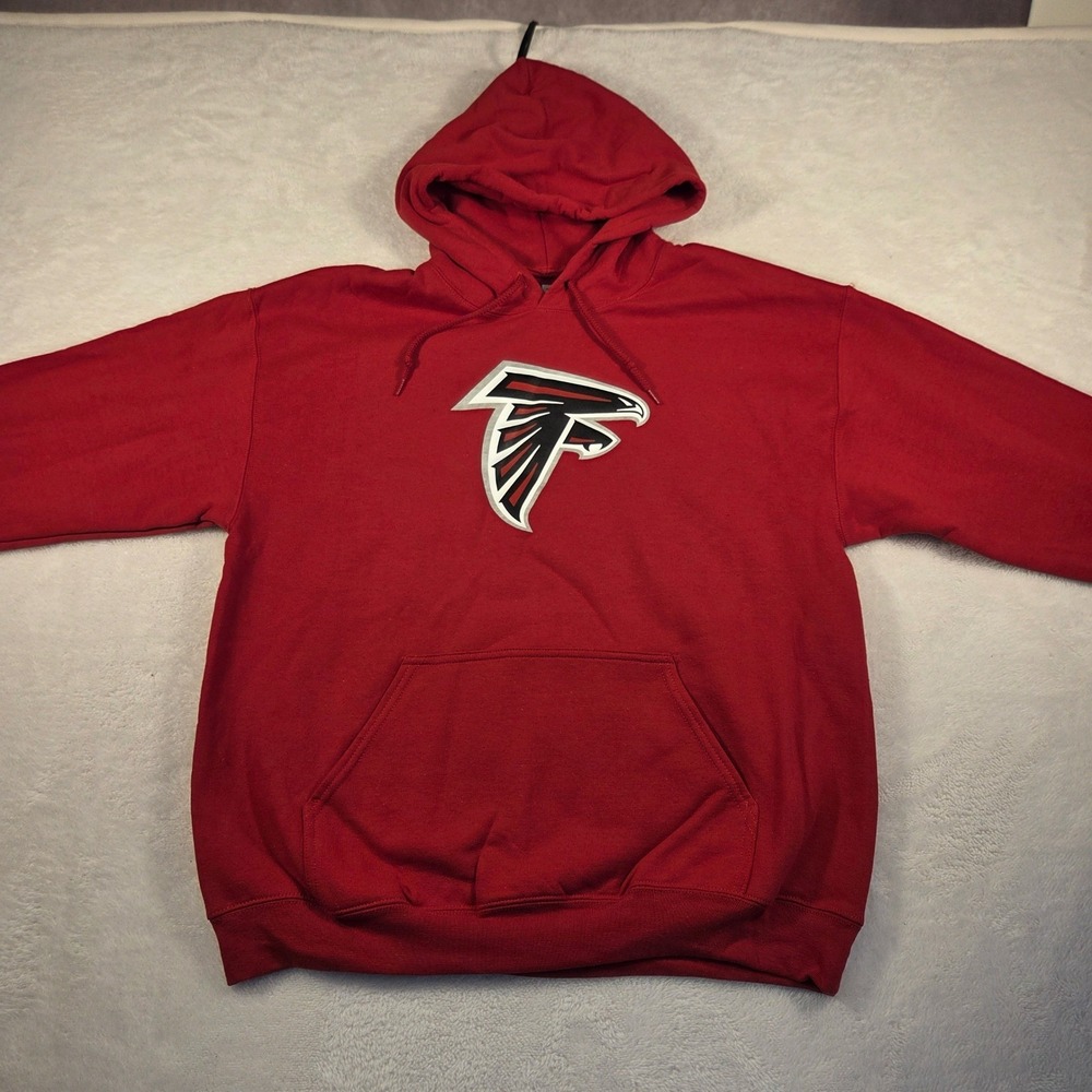 Mens NFL Atlanta Falcons Red Team Apparel Hoodie Size L Large